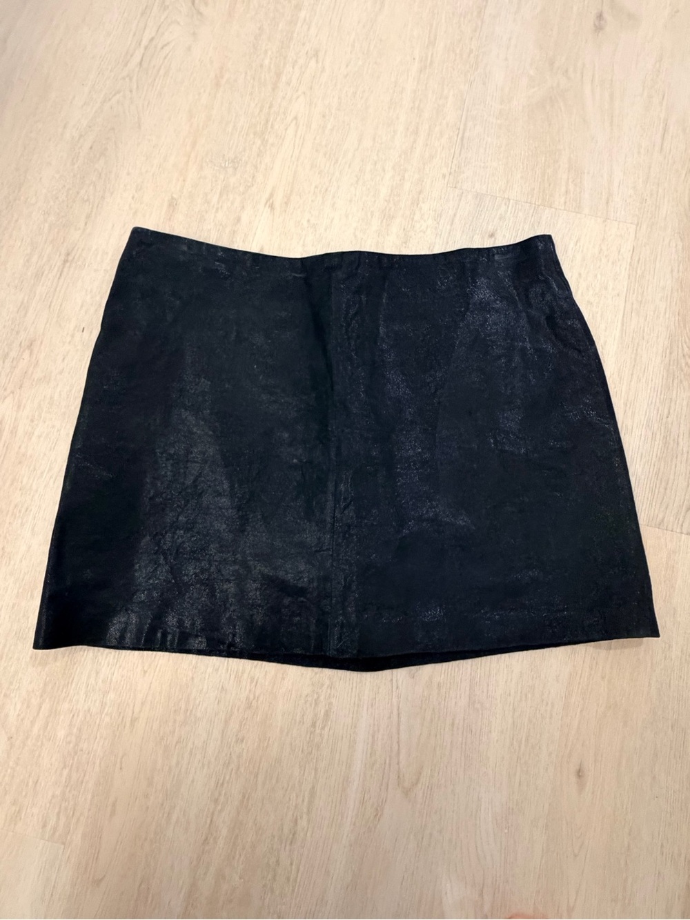 Guess Black Sparkle Leather Mini Skirt size 6